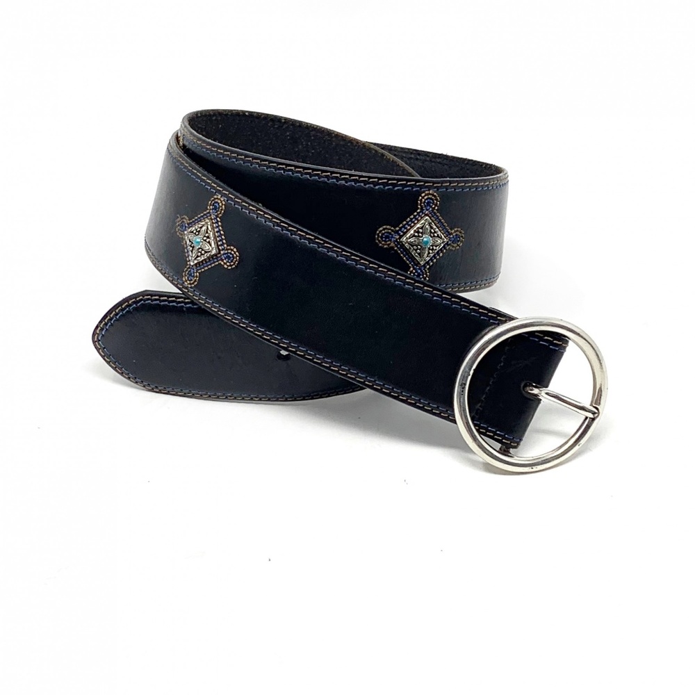 Brighton | Concho + Turquoise Embroidered Belt W34